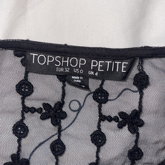Topshop gorgeous sheer embroidered long sleeve top - Picture 4 of 5